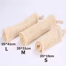 Cotton Mesh Vegetable Bags Produce Bag Reusable Cotton Mesh Vegetable Storage Bag Kitchen Fruit Vegetable with Drawstring