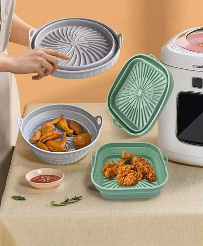 Foldable Air Fryer Silicone Liner Reusable Air Fryer Silicone Baking Tray Food Grade Silicone Air Fryer Mat