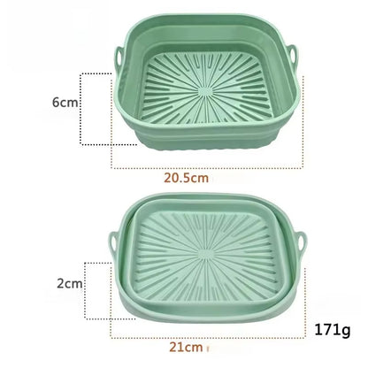 Foldable Air Fryer Silicone Liner Reusable Air Fryer Silicone Baking Tray Food Grade Silicone Air Fryer Mat