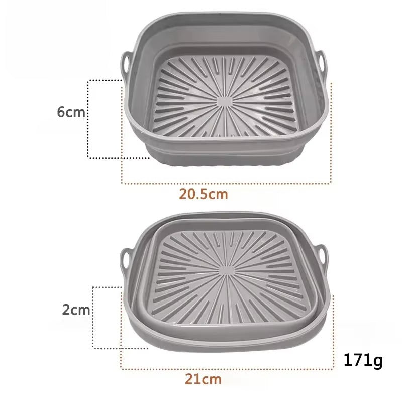 Foldable Air Fryer Silicone Liner Reusable Air Fryer Silicone Baking Tray Food Grade Silicone Air Fryer Mat