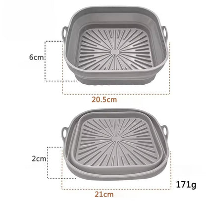 Foldable Air Fryer Silicone Liner Reusable Air Fryer Silicone Baking Tray Food Grade Silicone Air Fryer Mat