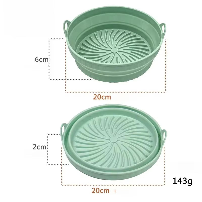 Foldable Air Fryer Silicone Liner Reusable Air Fryer Silicone Baking Tray Food Grade Silicone Air Fryer Mat