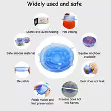 6pcs Reusable Silicone Stretch Lids For Food Bowls - Multifunctional Fruit And Vegetable Fresh-Keeping Cover