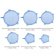 6pcs Reusable Silicone Stretch Lids For Food Bowls - Multifunctional Fruit And Vegetable Fresh-Keeping Cover