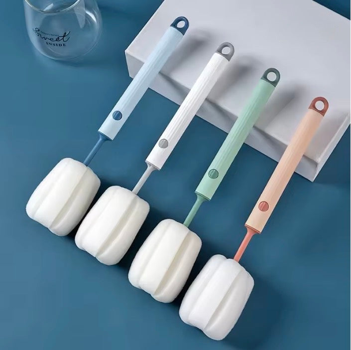 Long-Handle Bottle & Mug Cleaning Brush with Sponge Head