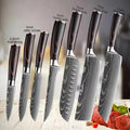 Chef's Knife Kitchen Knives Set Professional Boning Knife Meat Cleaver Utility Knife Japanese Santoku Knife with Cover