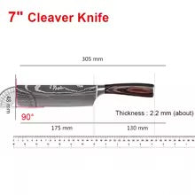 Chef's Knife Kitchen Knives Set Professional Boning Knife Meat Cleaver Utility Knife Japanese Santoku Knife with Cover