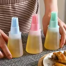Dispensador de aceite de silicona para barbacoa con pincel, juego de pincel resistente a altas temperaturas y de grado alimentario para cocinar al aire libre, repostería y cocina