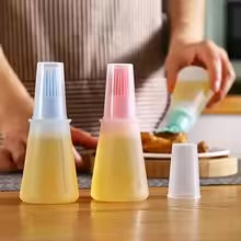 Dispensador de aceite de silicona para barbacoa con pincel, juego de pincel resistente a altas temperaturas y de grado alimentario para cocinar al aire libre, repostería y cocina