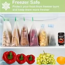 Reusable Silicone Food Pouches 3-Pack - Leakproof Freezer & Storage Bags for Travel/Home Use