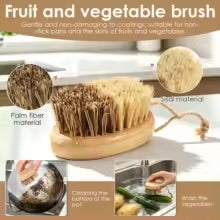 Bamboo Dish Scrub Brush Multiple-types Kitchen Cleaning Brush Set Efficient Sisal Cleaning Brush for Pot Pan Dish Vegetable