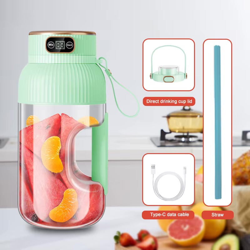 1000ML Portable Juicer Blender Fruit Juicer USB Charging Lemon Orange Fruit Juicing Cup Smoothie Blender Machine