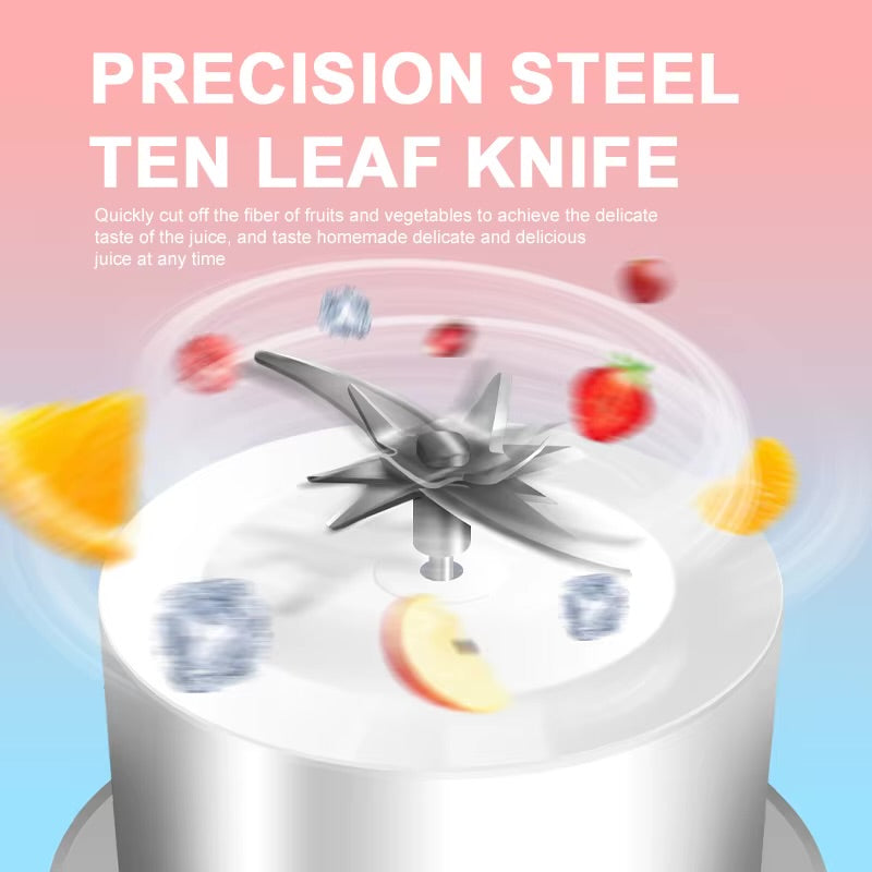 1000ML Portable Juicer Blender Fruit Juicer USB Charging Lemon Orange Fruit Juicing Cup Smoothie Blender Machine