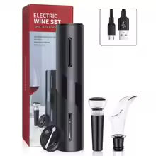 Electric Wine Bottle Opener USB Rechargable Automatic Red Wine Corkscrew Foil Cutter Vacuum Stopper