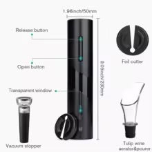 Electric Wine Bottle Opener USB Rechargable Automatic Red Wine Corkscrew Foil Cutter Vacuum Stopper