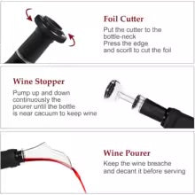 Electric Wine Bottle Opener USB Rechargable Automatic Red Wine Corkscrew Foil Cutter Vacuum Stopper