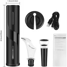 Electric Wine Bottle Opener USB Rechargable Automatic Red Wine Corkscrew Foil Cutter Vacuum Stopper