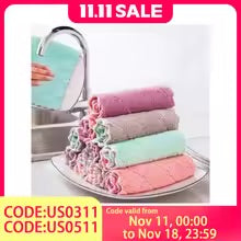 Thickened Oil-Resistant Dishcloth – Microfiber, Super Absorbent, Soft & Fade-Resistant