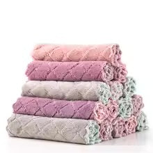 Thickened Oil-Resistant Dishcloth – Microfiber, Super Absorbent, Soft & Fade-Resistant