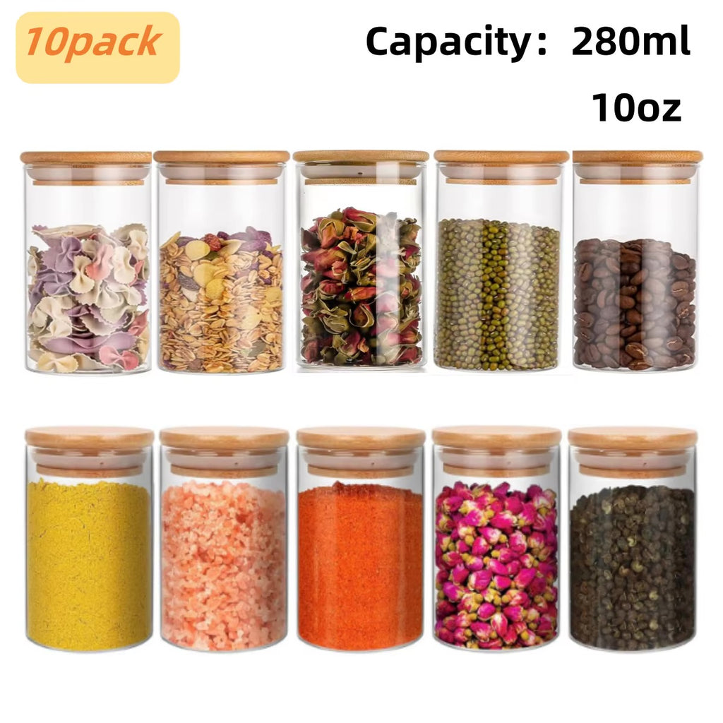 Glass jar with bamboo lid