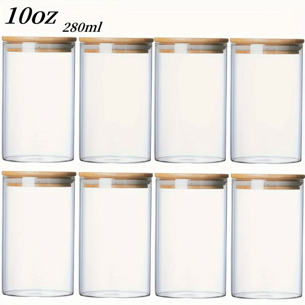 Glass jar with bamboo lid