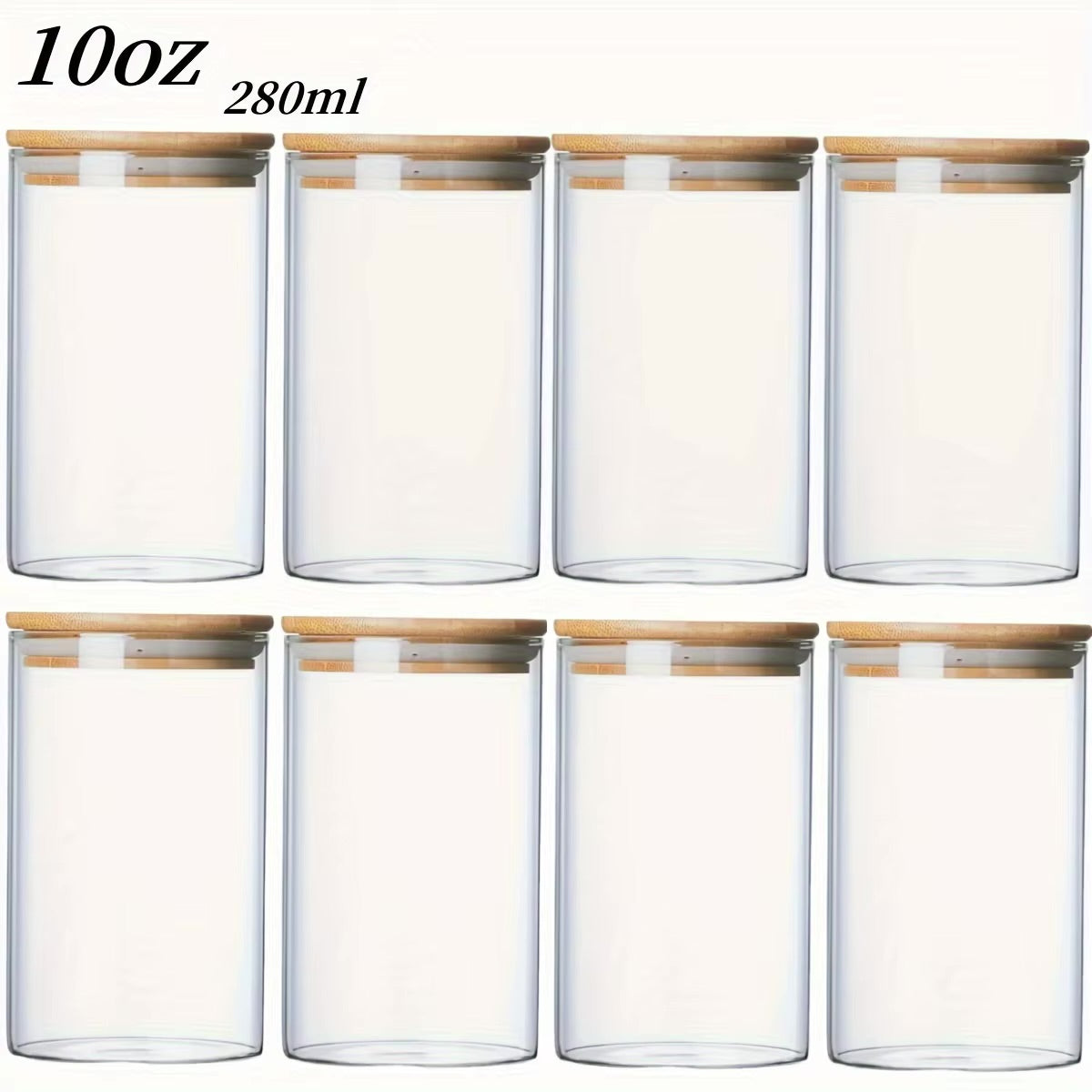 Glass jar with bamboo lid