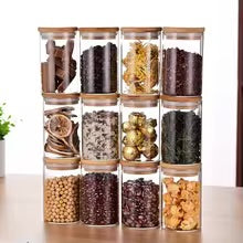 Glass jar with bamboo lid