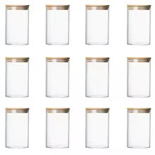 Glass jar with bamboo lid