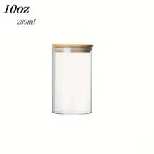 Glass jar with bamboo lid