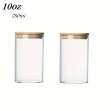 Glass jar with bamboo lid