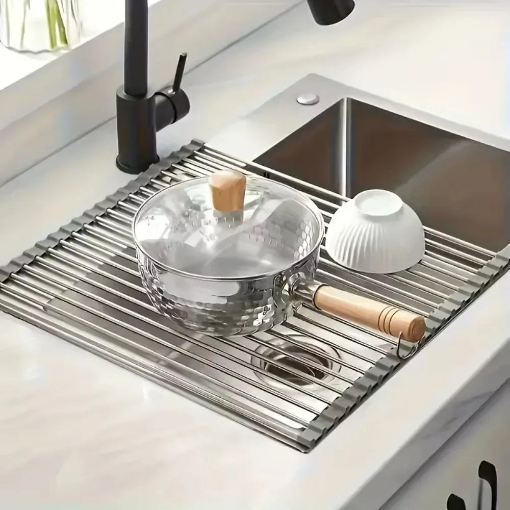 Roll-Up Over-Sink Dish Drying Rack