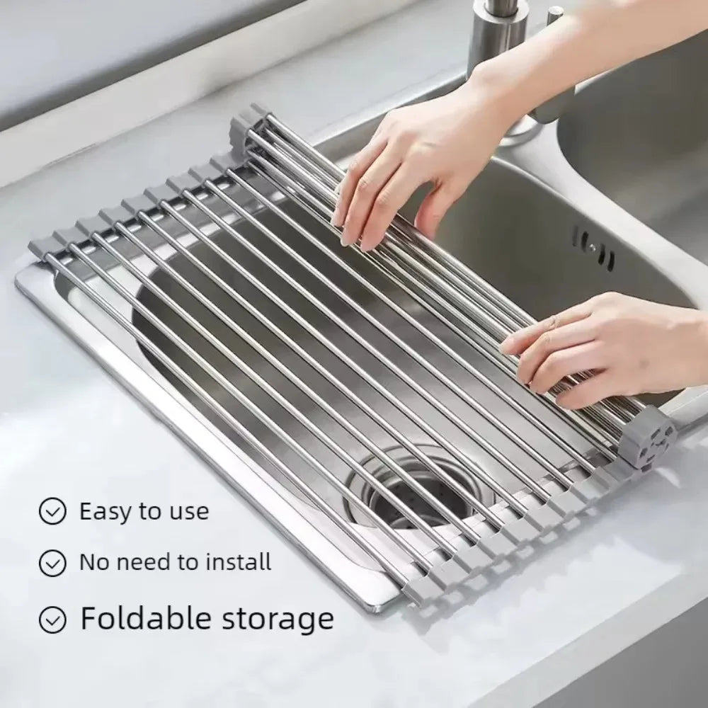 Roll-Up Over-Sink Dish Drying Rack