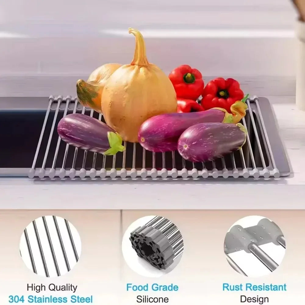 Roll-Up Over-Sink Dish Drying Rack