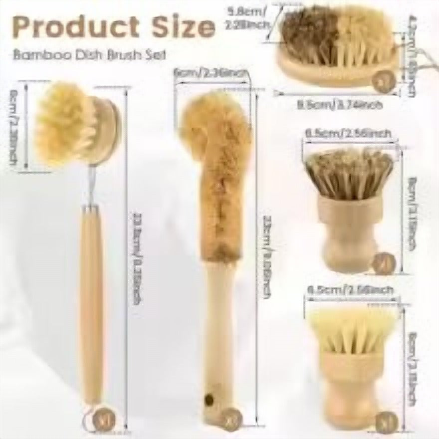 Bamboo Dish Scrub Brush Set – eco-friendly kitchen tool from Peakora (7 of 7)