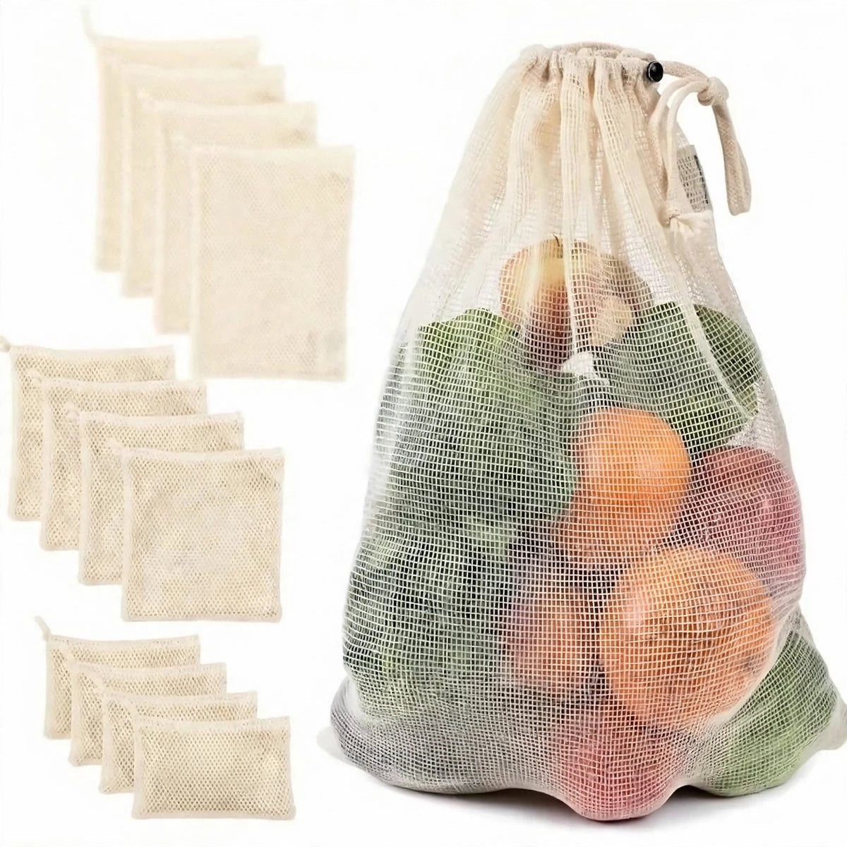 Reusable Cotton Mesh Produce Bags – eco-friendly kitchen tool from Peakora (1 of 7)