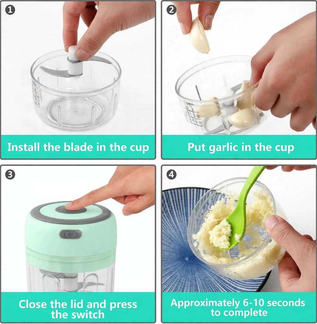 USB Rechargeable Electric Garlic Chopper – eco-friendly kitchen tool from Peakora (4 of 7)