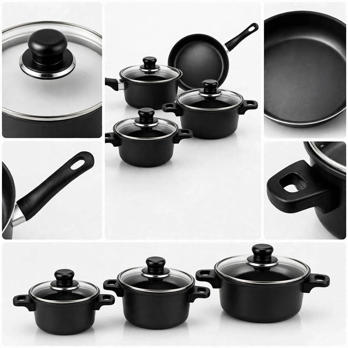 Nonstick Cookware Set with Glass Lids & Utensils – eco-friendly kitchen tool from Peakora (3 of 7)