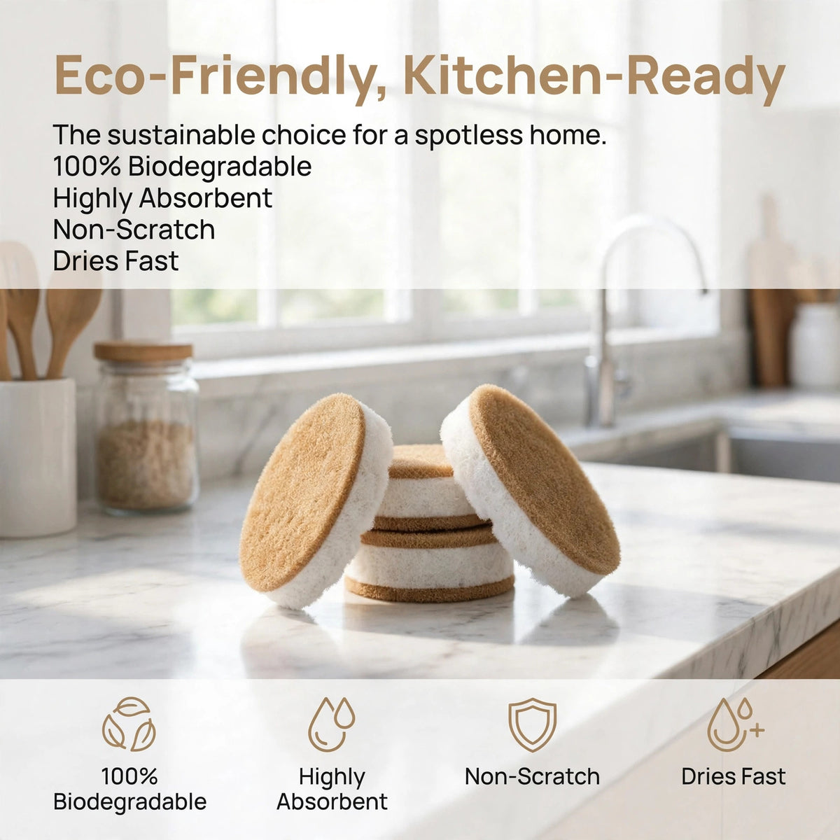 Dual-Sided Kitchen Sponges – eco-friendly kitchen tool from Peakora (4 of 7)